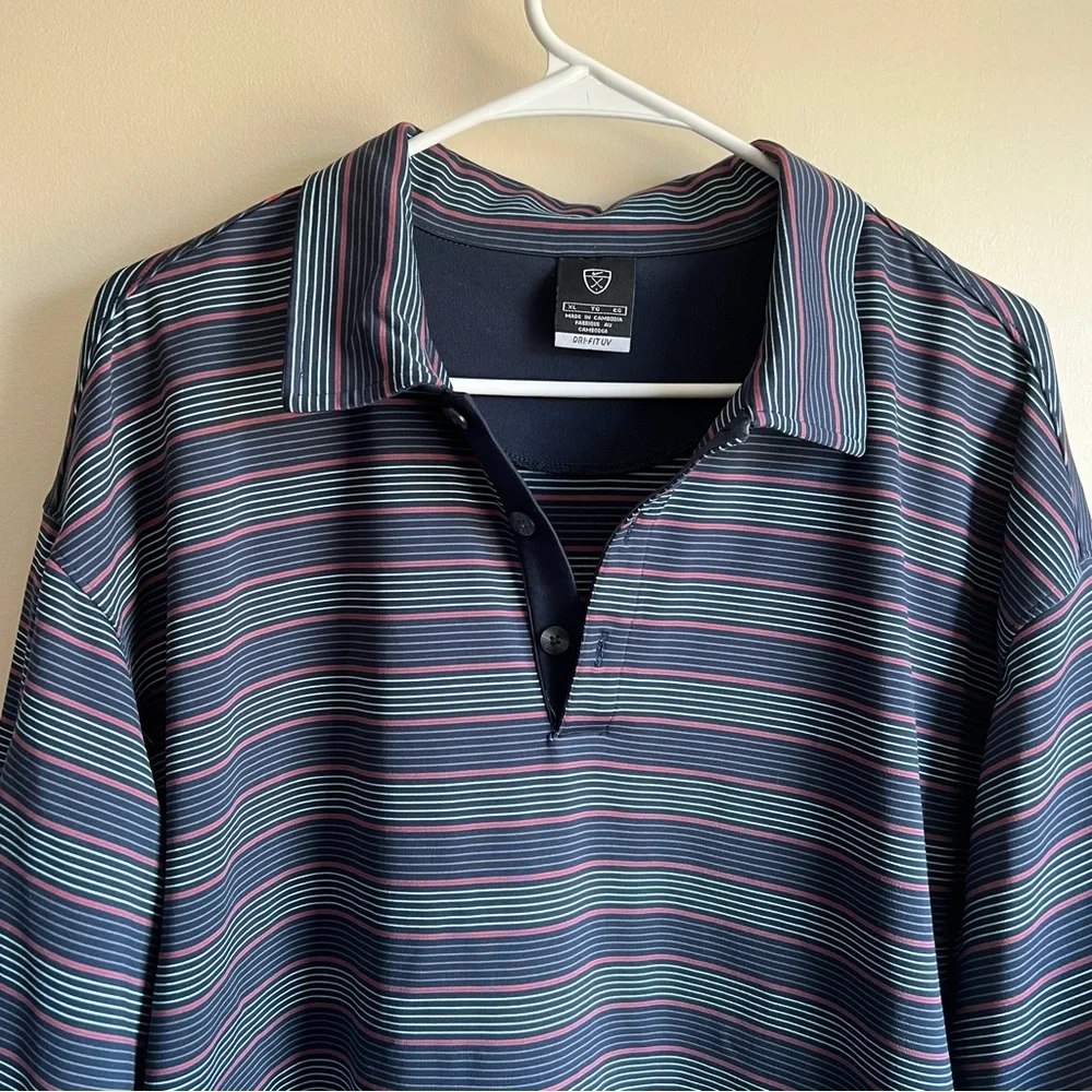 Nike Golf Striped Short Sleeve Polo Tee T-shirt Active Athletic